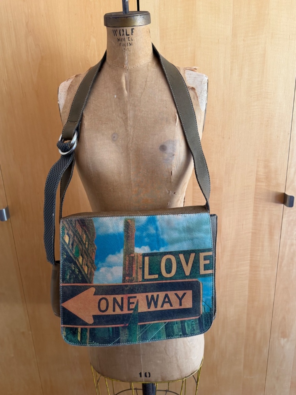 Unique Vintage Leather Handbag - "Love, One Way"